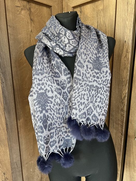 Szal szalik apaszka futerko naturalne krolik