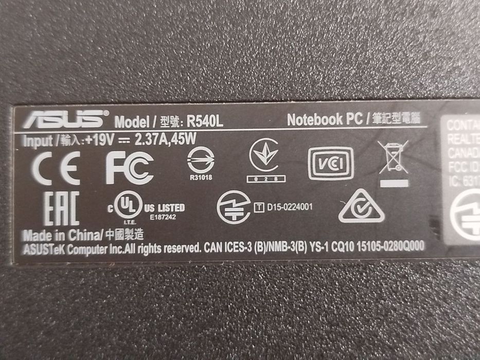 Ноутбук Asus R540L 15.6 Intel i3-5005U 4 RAM 240 SSD