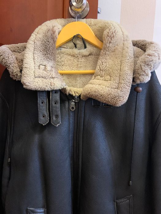 Вінтажна шкіряна дублянка куртка авіатор