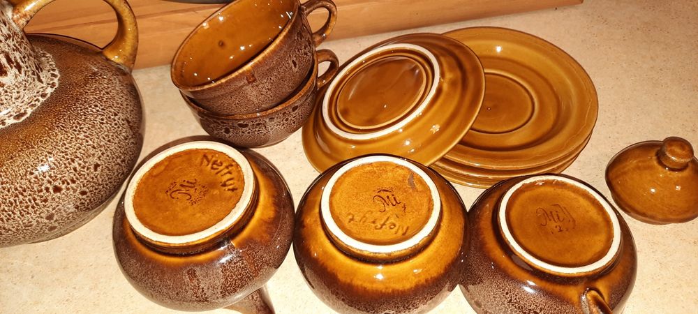 Serwis kawowy Nefryt Mirostowice PRL 13 elementów