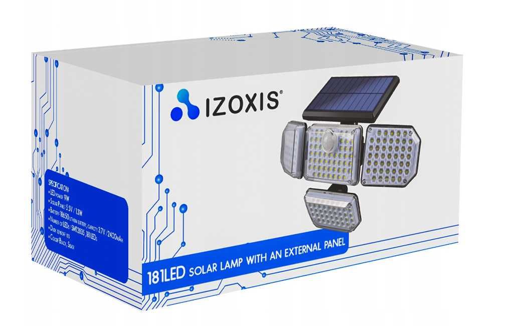 Zestaw Lampa Solarna LED Czujnik Ruchu Zmierzchu + Pilot kołki