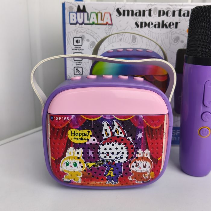 Караоке, міні колонка з двома мікрофонами Лабуба