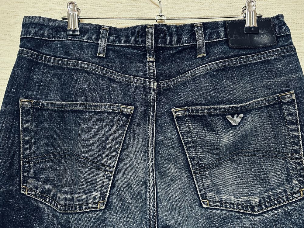 Оригінальні вінтажні джинси Armani Indigo 007 blue jeans (32)