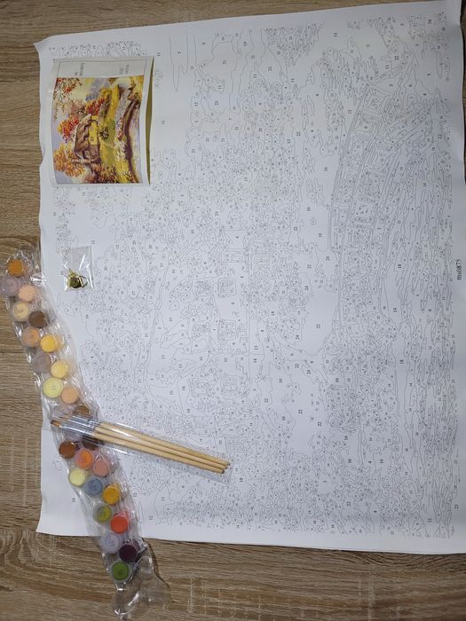 Malowanie po numerach Dom Jesień