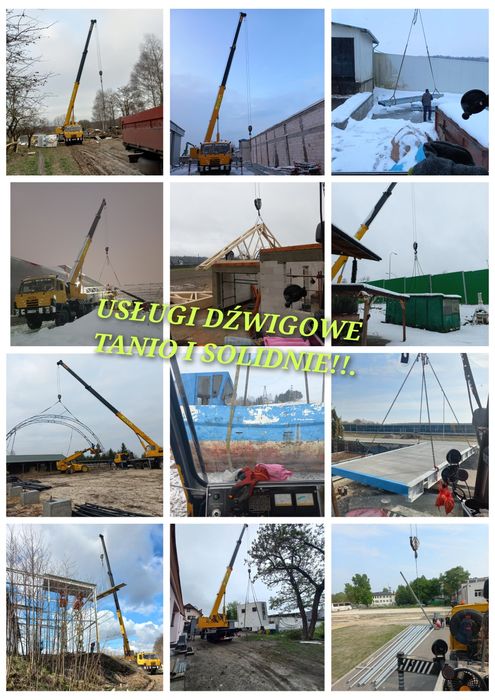 USŁUGI DŹWIGOWE - DŹWIG, ŻURAW - 20 ton. TANIO i solidnie. 21m wysięgu