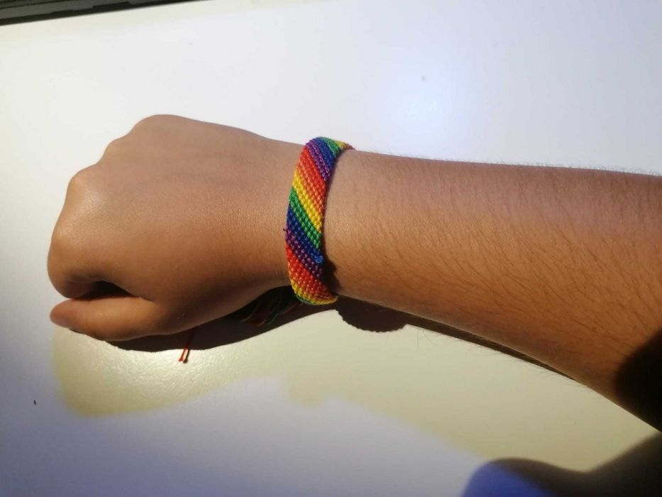 Arco iris handmade pulseira