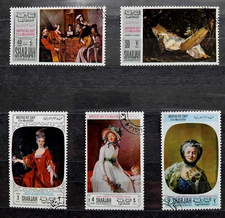 Znaczki Pocztowe Sharjah Paraguay Togo Nicaragua 42 szt (353)
