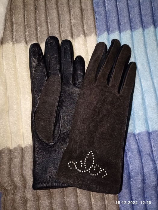 Шкіряні рукавиці жіночі. Зимові перчатки