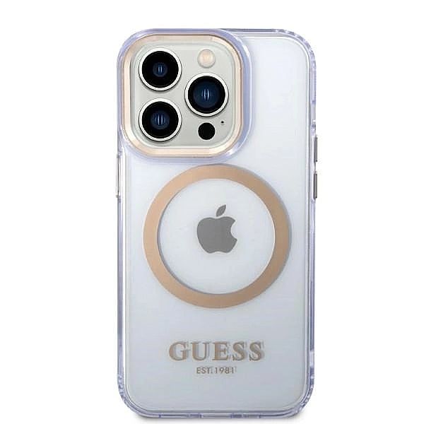 Etui Guess Gold Outline Translucent MagSafe na iPhone 14 Pro Max 6,7"