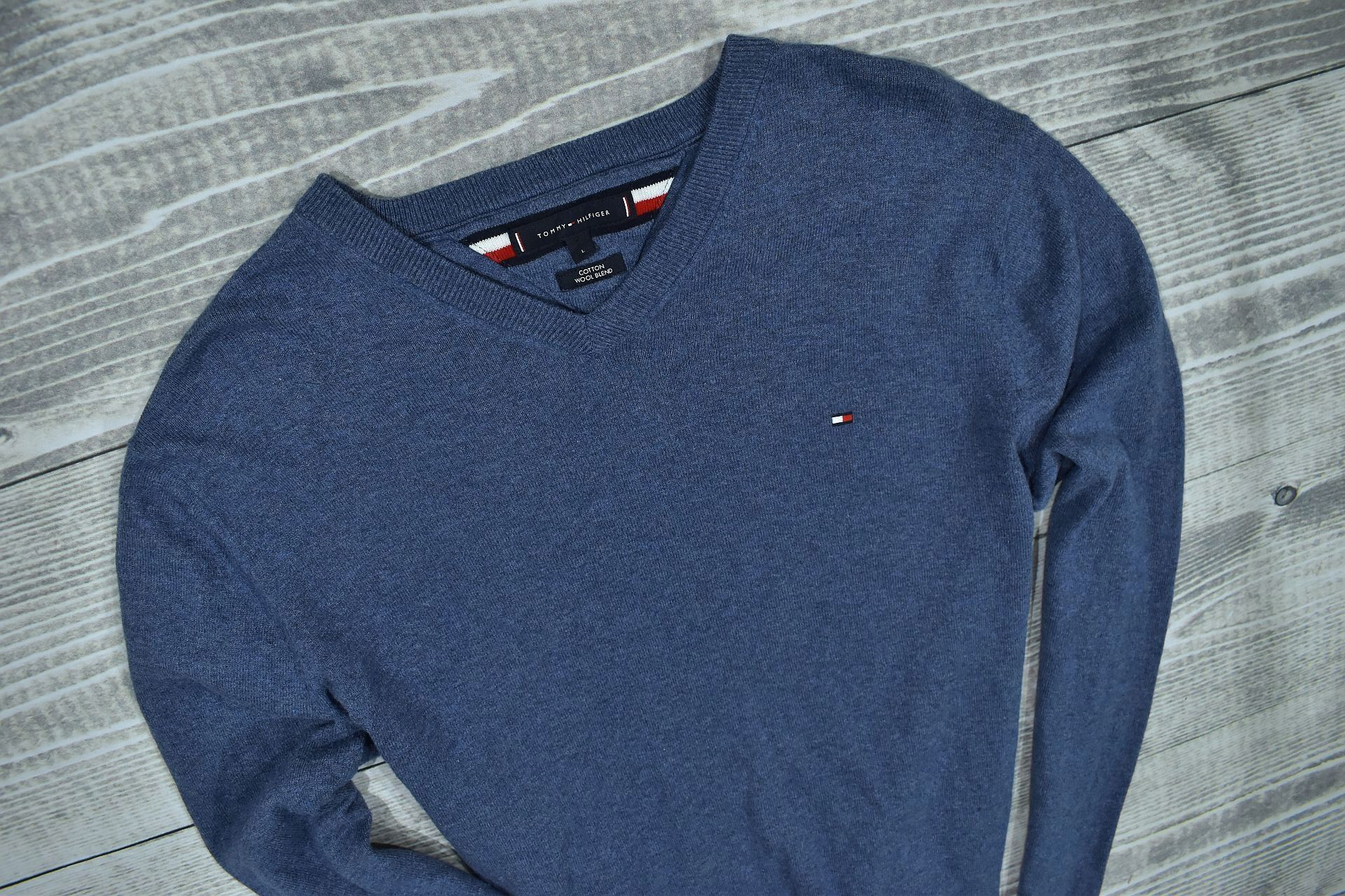 TOMMY HILFIGER Cotton Wool Blend Sweter Męski / L