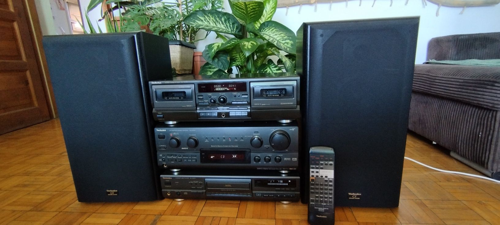 Technics wieża Wzmacniacz Cd Magnetofon
