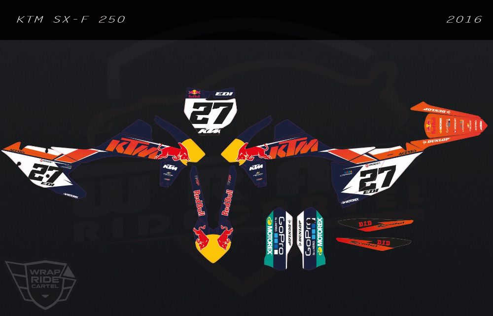 Profesjonalna Okleina PRO MX - KTM SX SXF EXC od 2013 do 2016