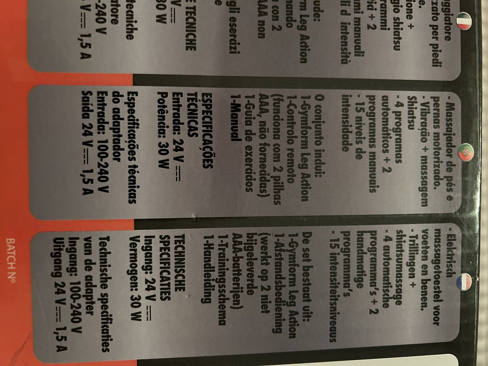 Aparelho  para Massagem pés e pernas Shiatsu