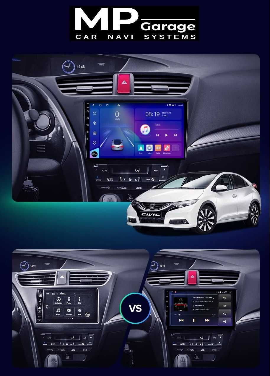 HONDA CIVIC 9 FK FB Nawigacja Android 11 Apple CarPlay/AA Qled