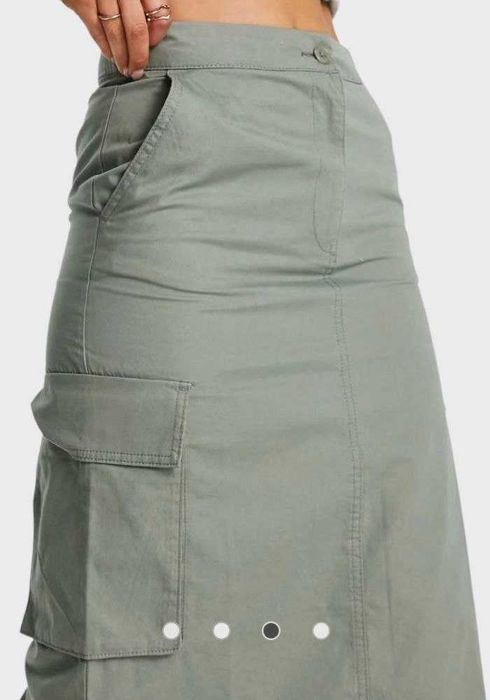 Стильная юбка карго от бренда MONKI, цвет хаки, р. XS/S