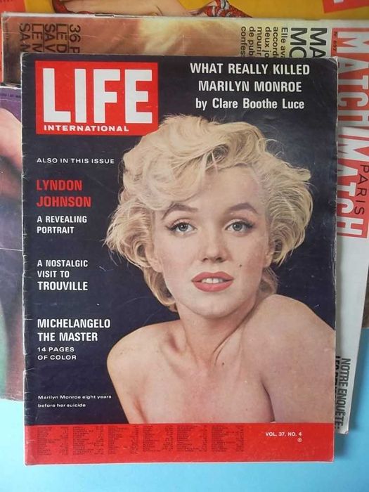 4 revistas antigas (1953 / 1962) com Marylin Monroe.