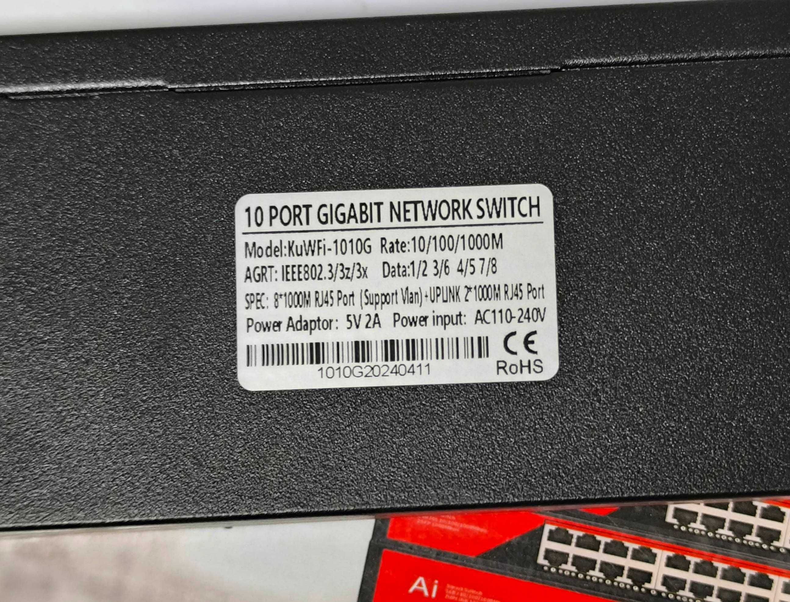 10-ти портовий Smart Gigabit Ethernet Network Switch  KF-1010G