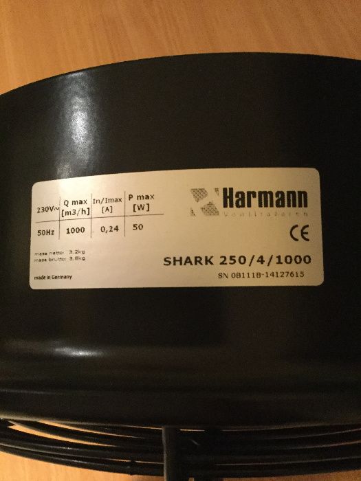 Wentylator osiowy Harmann - Shark 250/4/1000