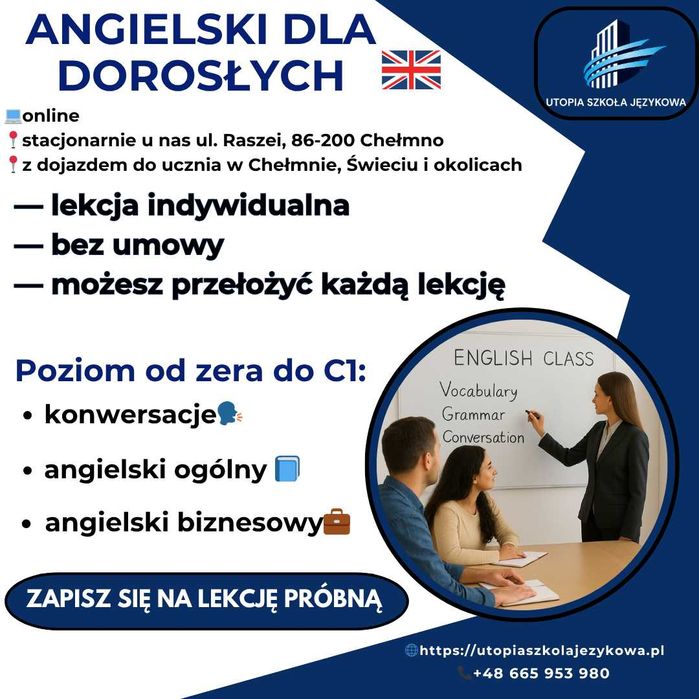 ANGIELSKI DLA DOROSŁYCH | skuteczna nauka indywidualnie online