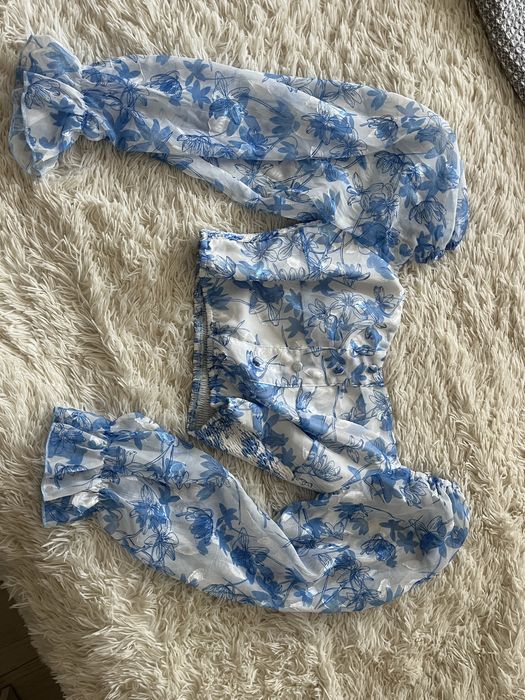 Топ Короткий З Рукавами Жіночий Розмір XS/S Блакитний