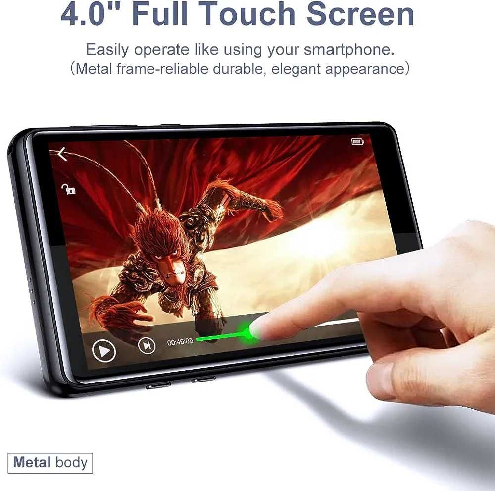 Mp3-плеер  Bluetooth 5.0, Tengsen 4.0 сенсорный 16GB HD Video MP3 Mp4