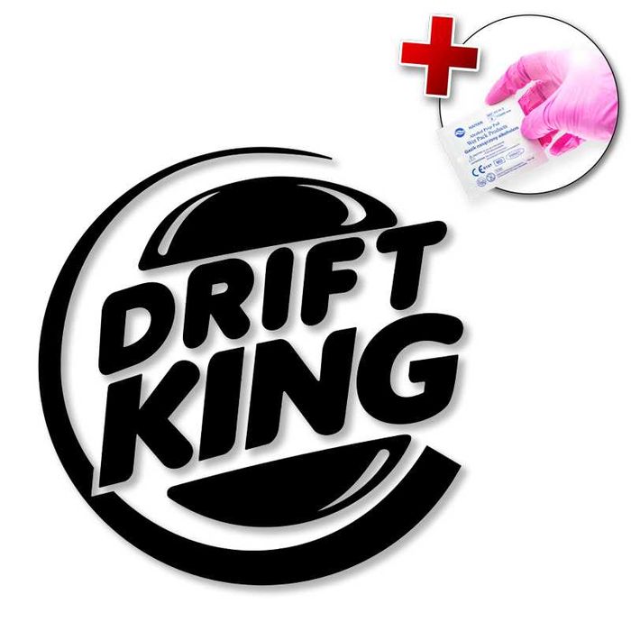 Naklejka DRIFT KING na zderzacz, lusterko, kask, szybę