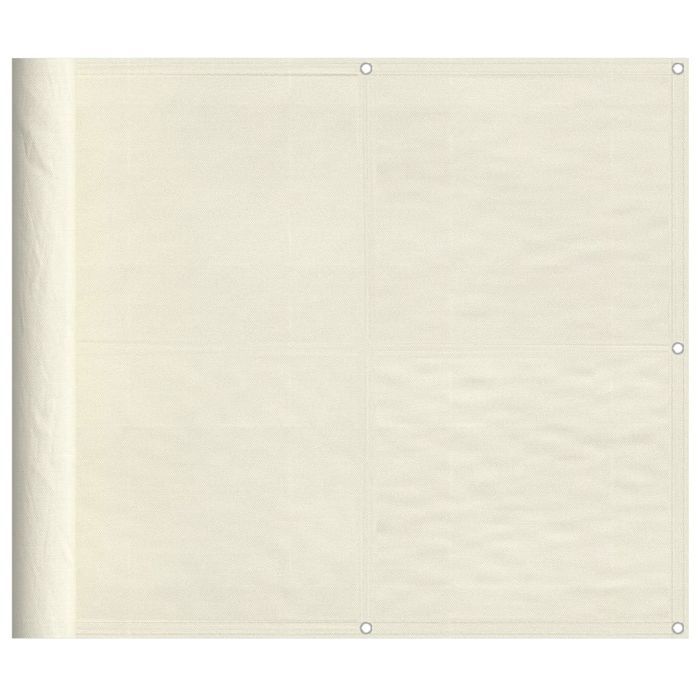 vidaXL Parawan balkonowy, kremowy, 90x1000 cm, 100% poliester Oxford