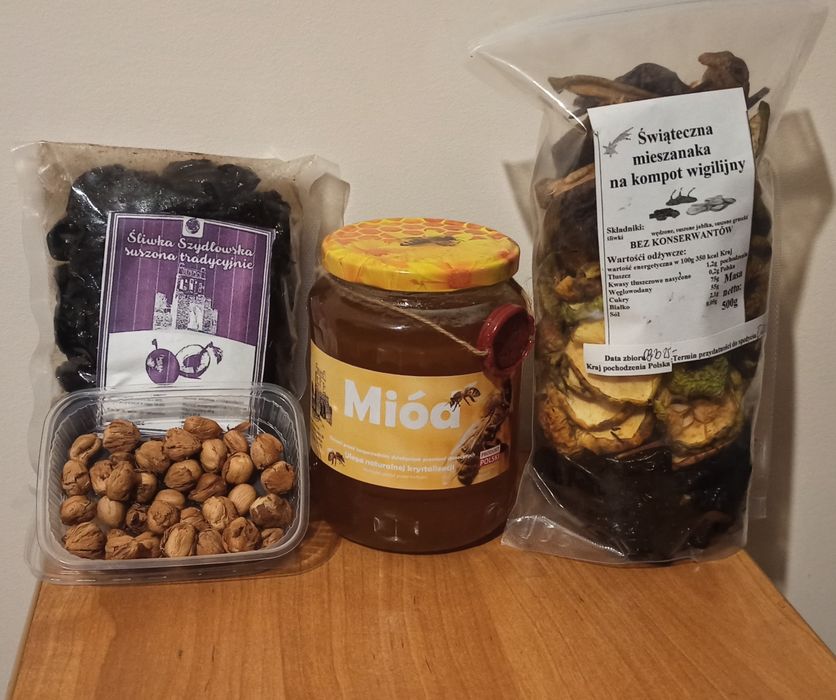 Zestaw świąteczny  miód świąteczna mieszanka śliwka bez pestki