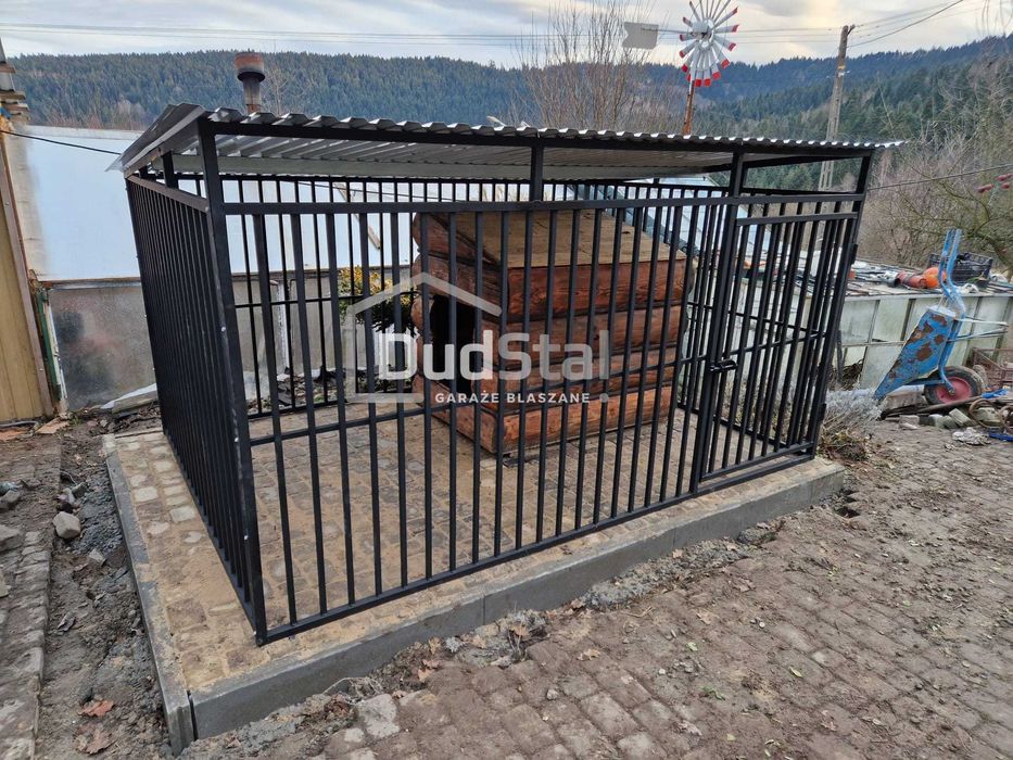 Garaż blaszany 8x6 Antracyt Konstrukcja Profil Ocynkowany