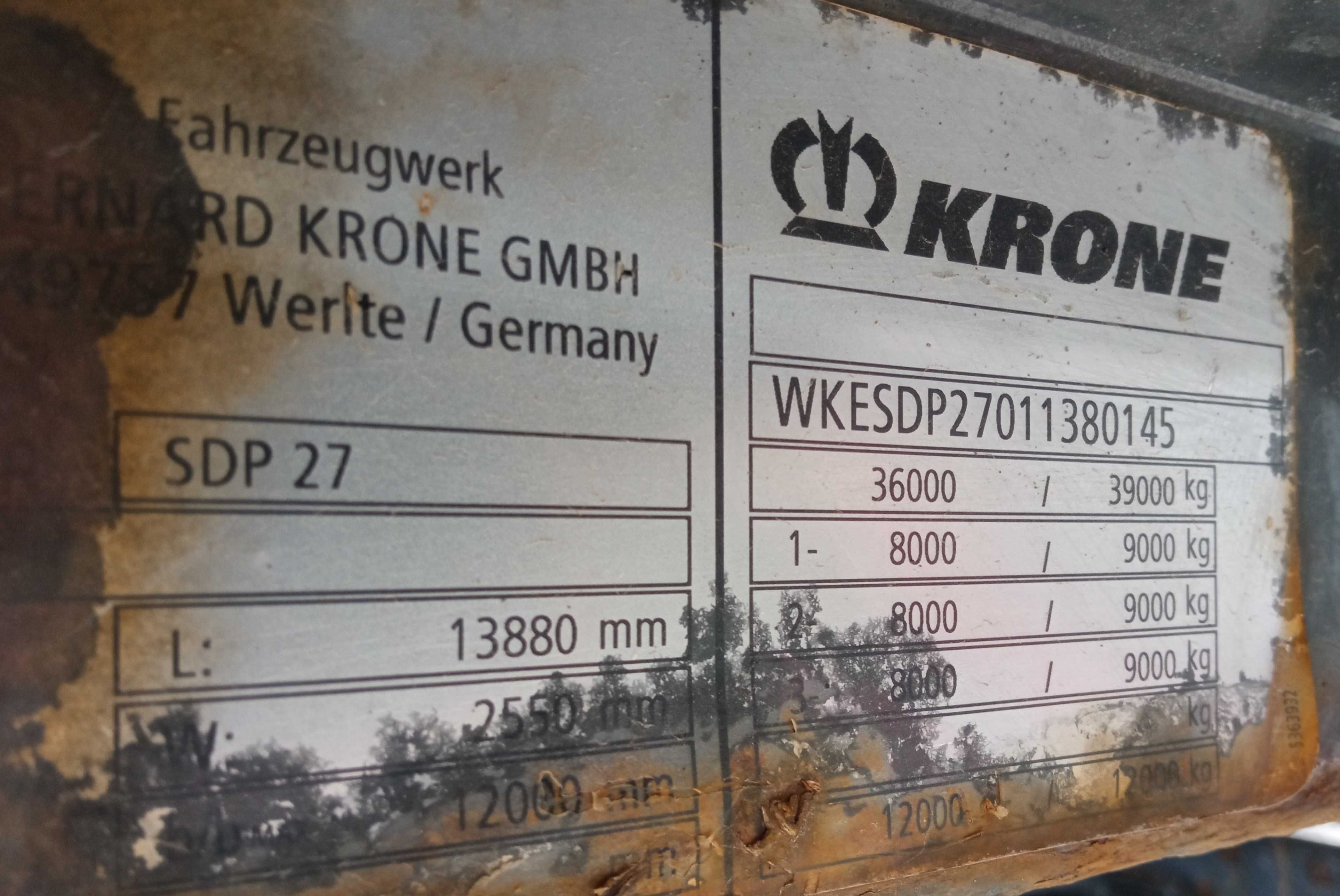 Полуприцеп бортовой KRONE SDP 27