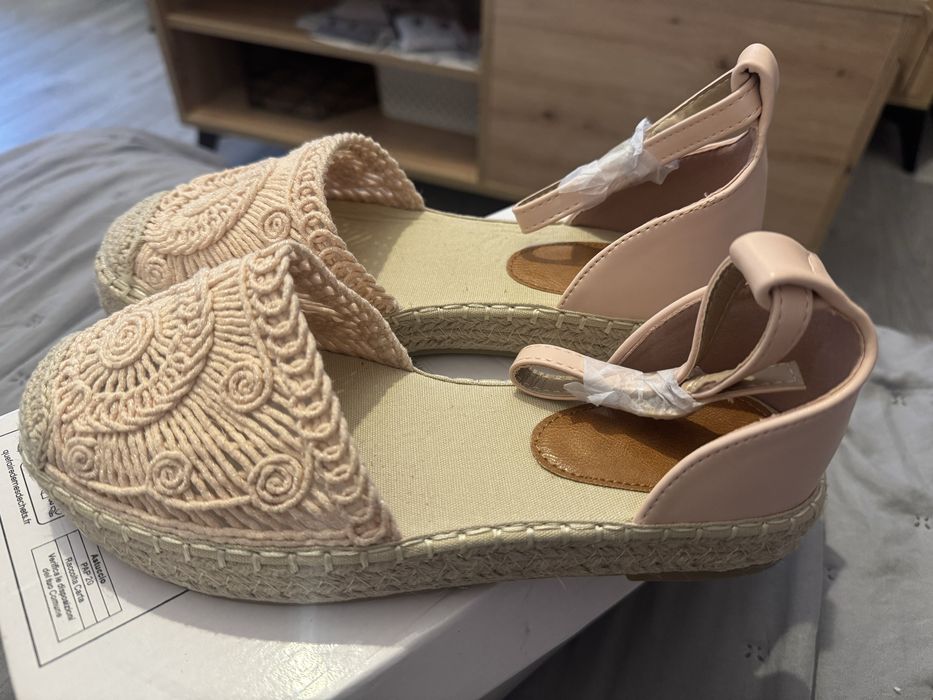 Espadryle pudrowy róż