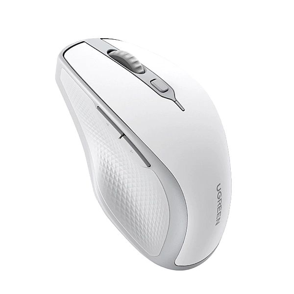 Bezprzewodowa mysz Ugreen MU101 ergonomiczna Bluetooth / 2.4 GHz - bia