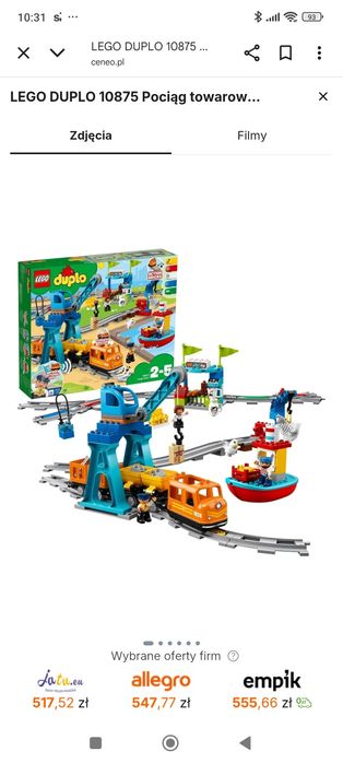 LEGO Duplo zestaw kolejka 10875,mój pierwszy pociag, tory