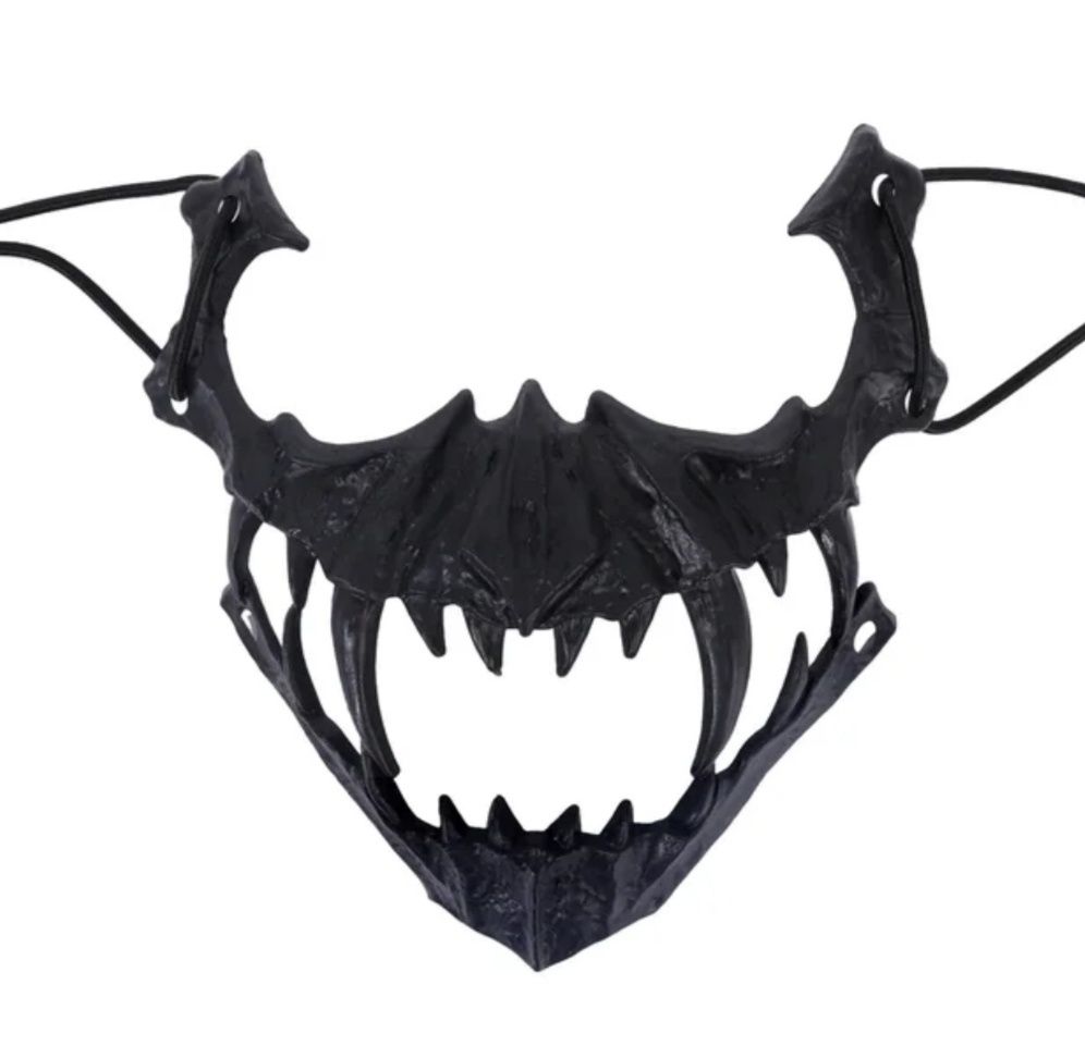 Cosplay czarna maska uniseks uniwersalna goth emo