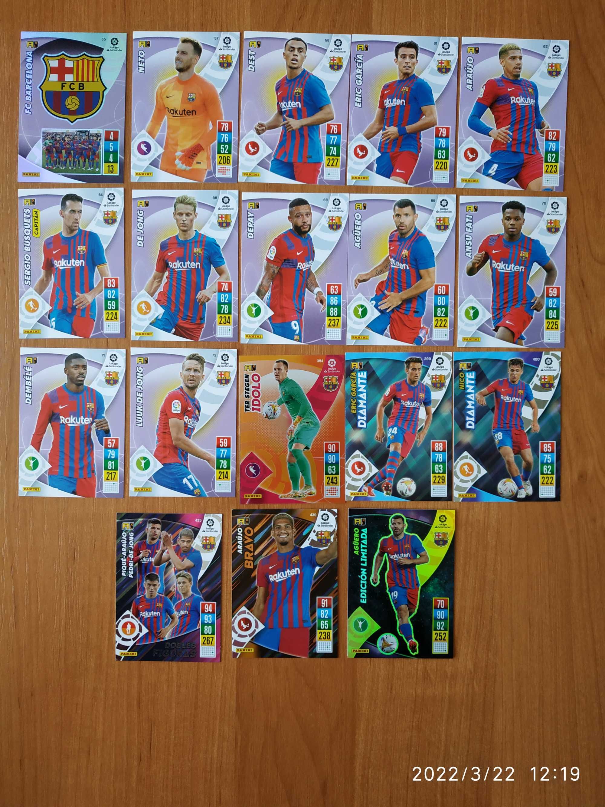 Panini La Liga Santander 2021-22 - zestaw 18 kart FC Barcelona