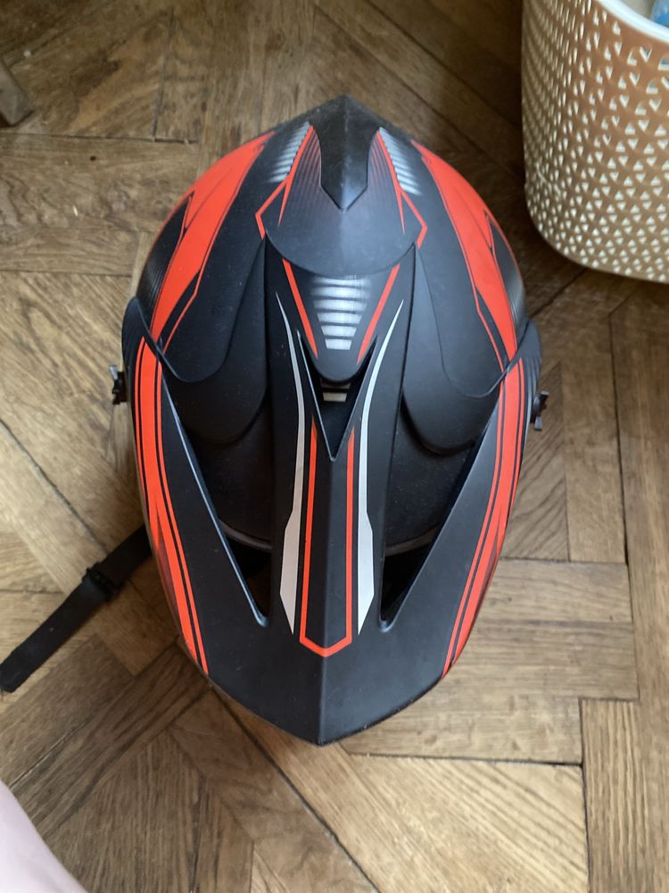 Kask full face  czarno-czerwony