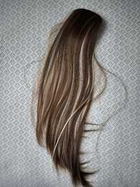 2 кольори +чорний Шиньон 90 см довге волосся, коса, , перука, хвіст
