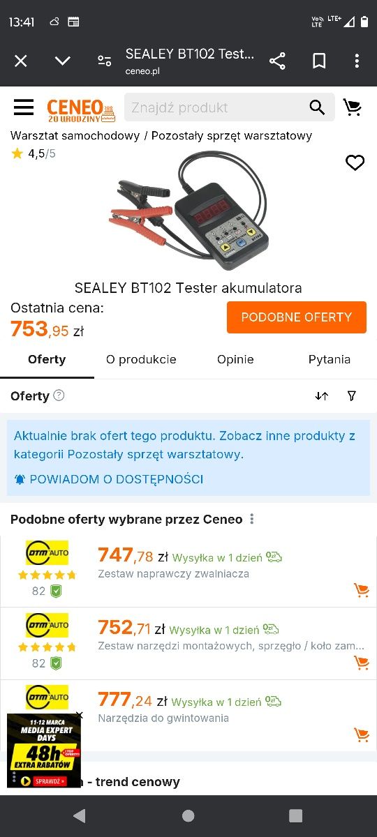 Tester akumulatora  alternatora