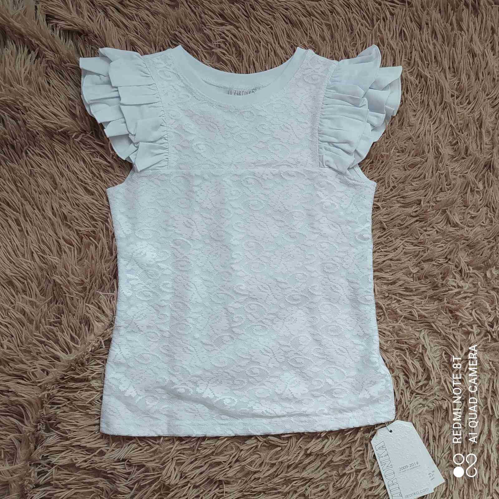 Белая блузка блузочка Zironka ТМ Зиронька на девочку 8-10 лет