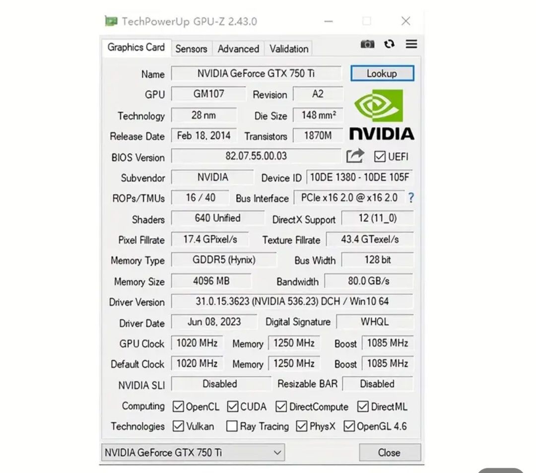 SOYO NVIDIA GeForce GTX750TI 4GB ігрова графічна карта, GDDR5, чорна,