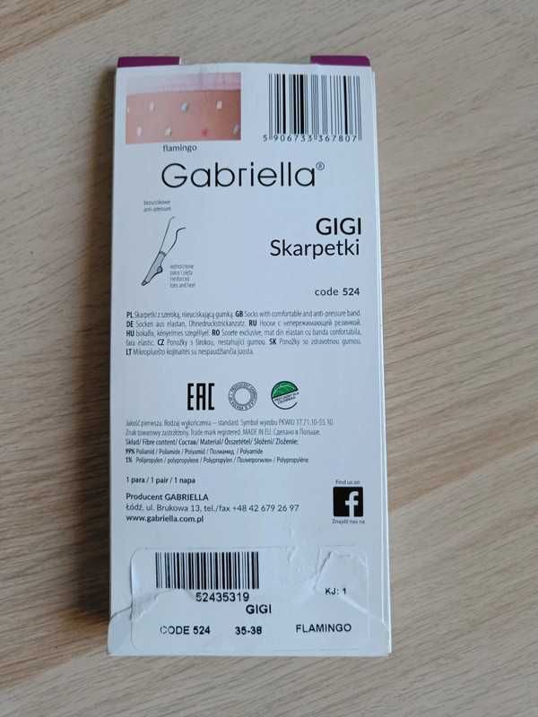 Skarpetki transparentne przezroczyste GIGI Flamingo 35-38 Gabriella