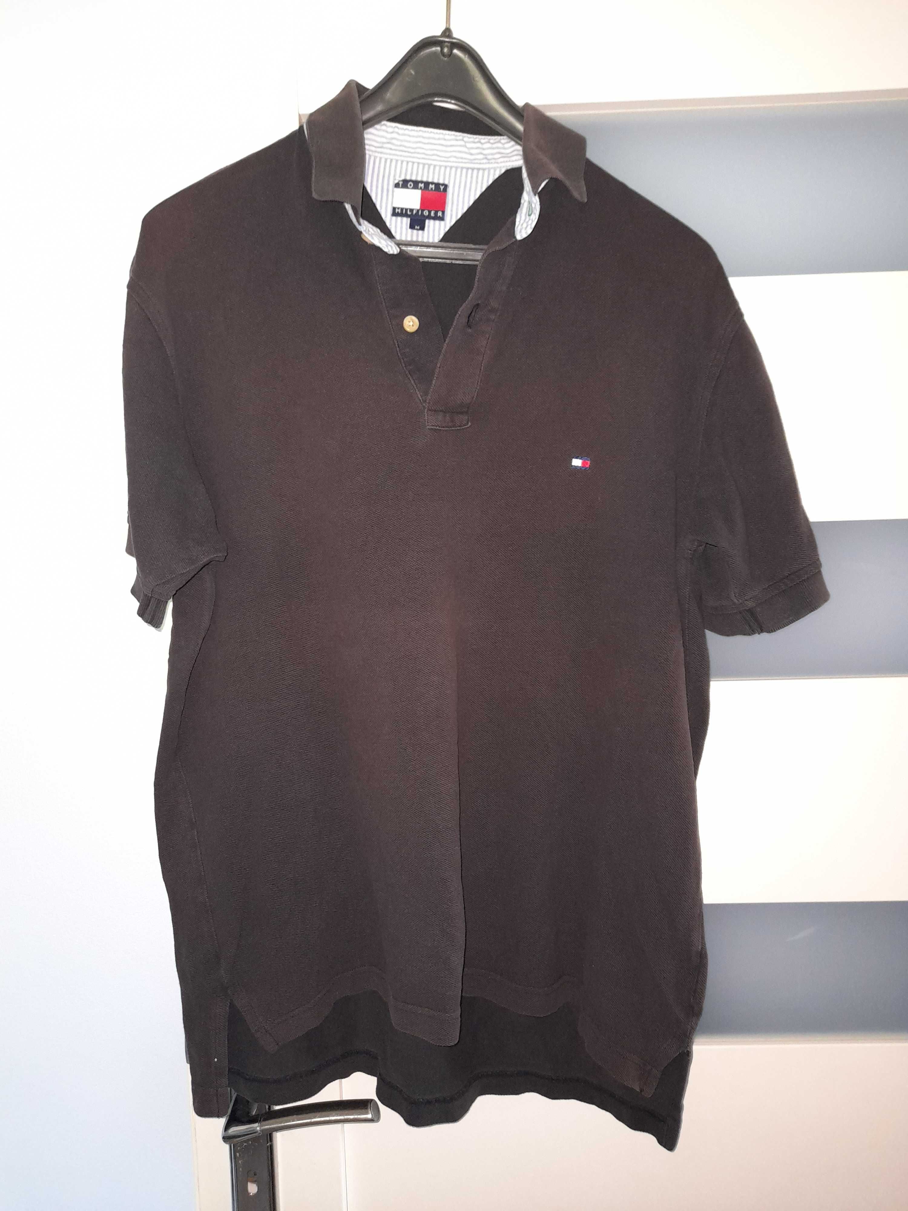 Tommy Hilfiger M koszulka polo brązowa t-shirt z kołnierzykiem męska