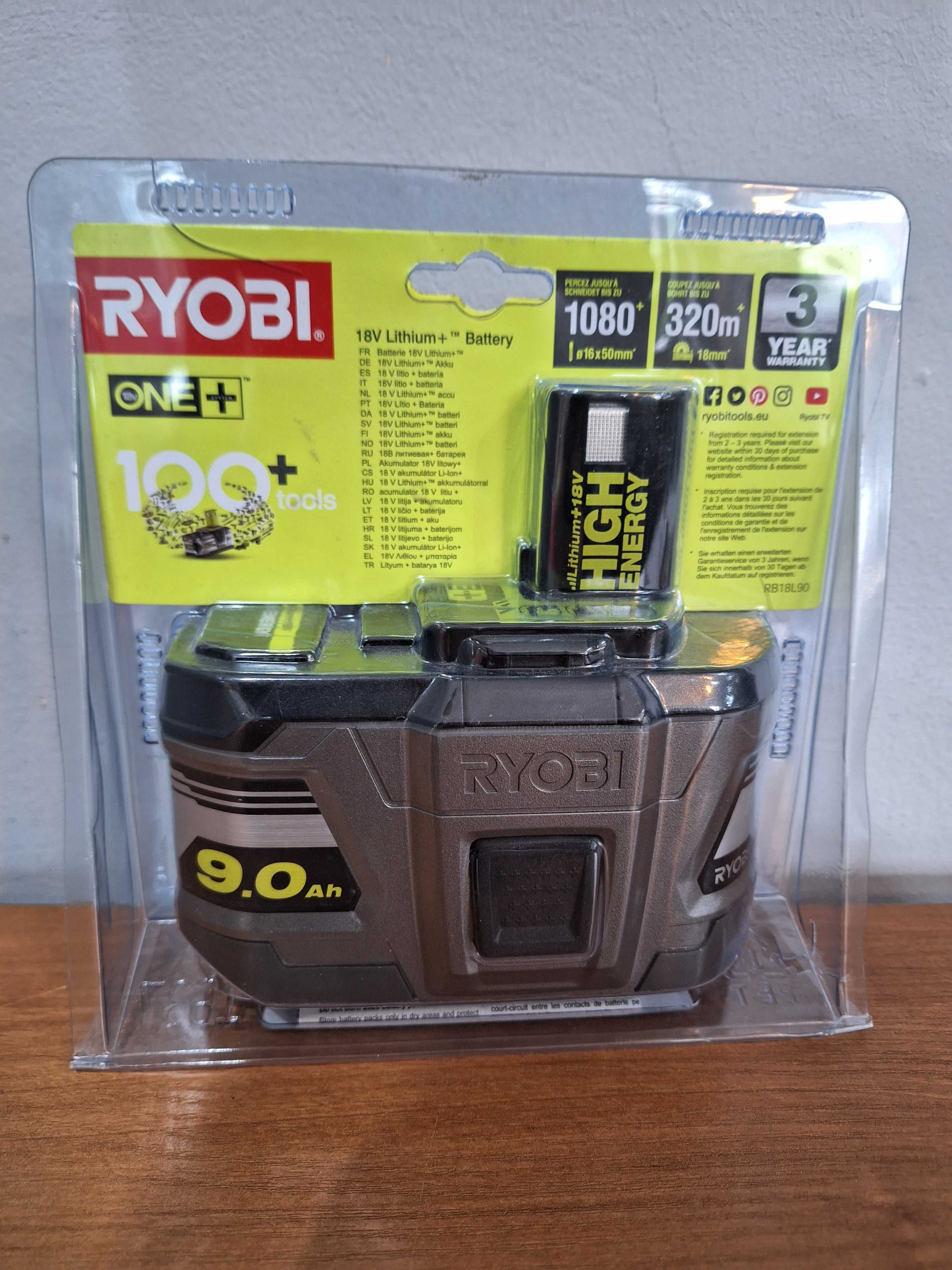 NOWY akumulator Ryobi 9.0Ah 18V bateria RB18L90 One+