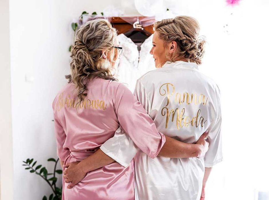 Zestaw trzech szlafroków Panna Młoda, Świadkowa, Mama Panny Młodej