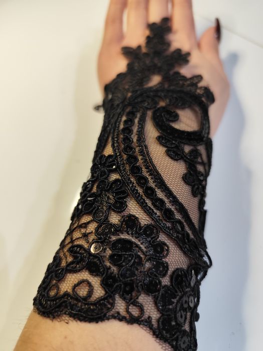 Mitenki na jeden palec rękawiczki z cekinami eleganckie