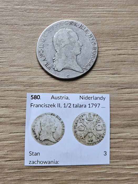 1/2 talara 1797, Austria,  Franciszek II,  srebro