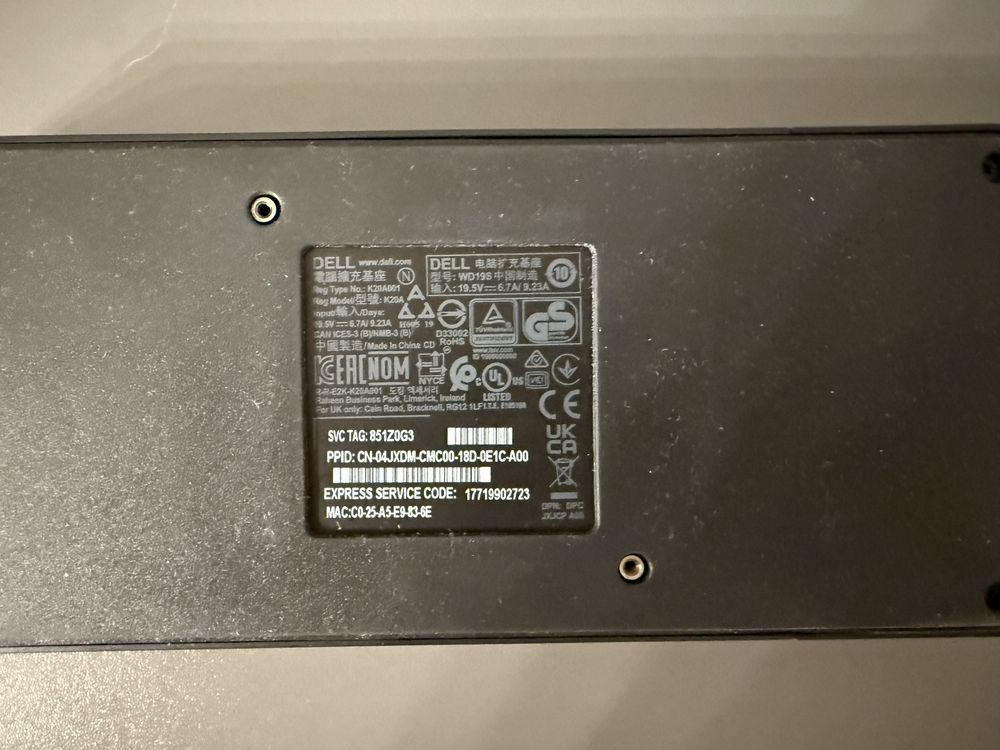 stacja dokująca Dell wd19s