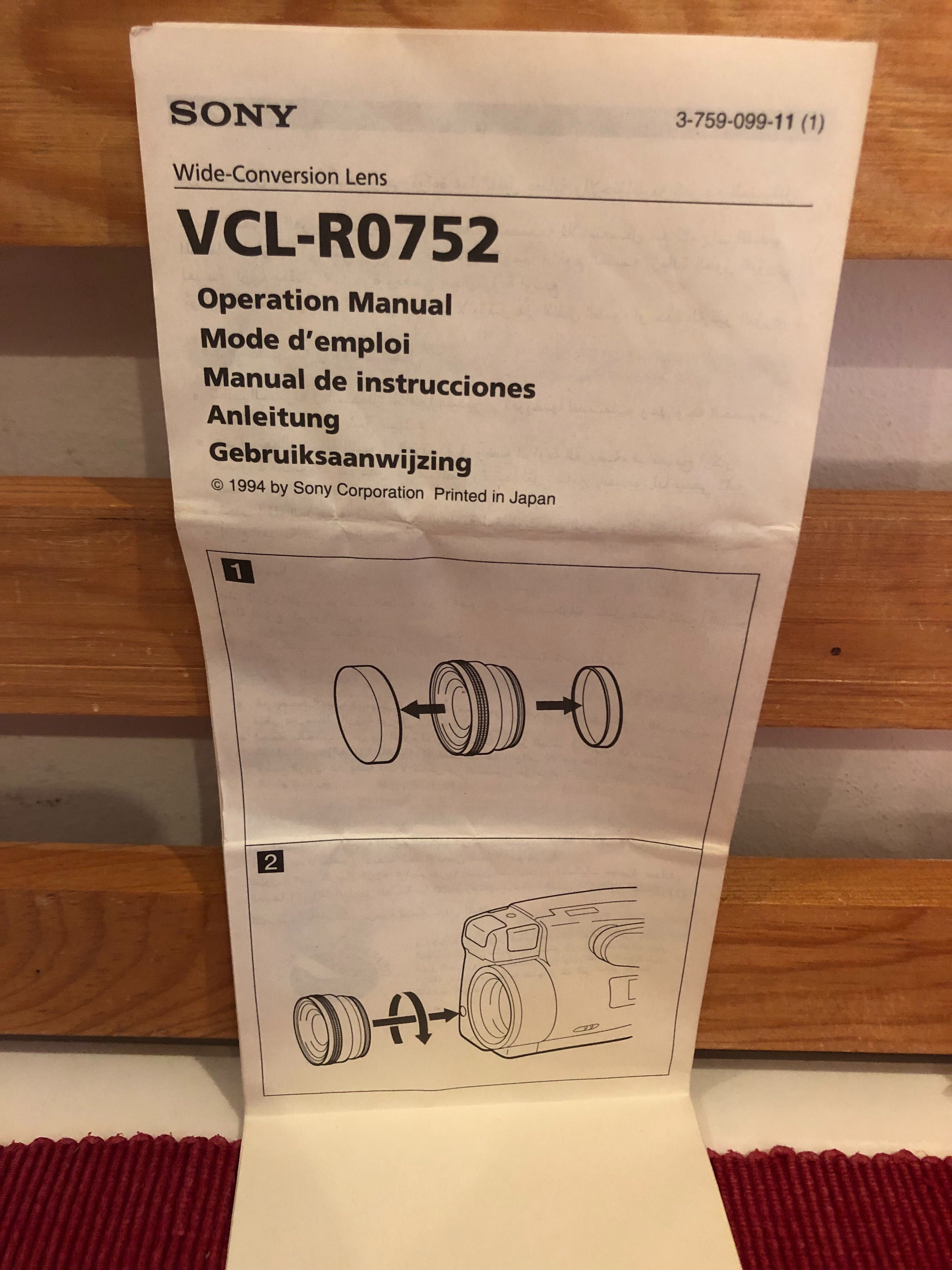 Sony VCL-RO 752 Lentes