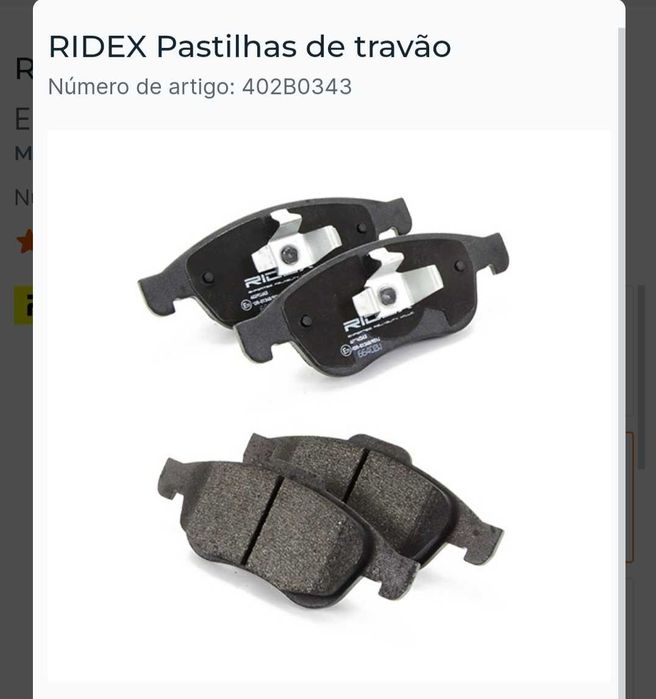 Pastilhas travão Renault Megane 1.5