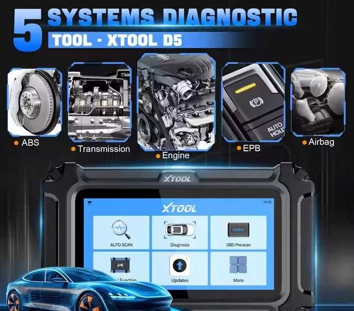 Skaner Tester Diagnostyczny Xtool D5 J.Polski Dożywotnie aktualizacje